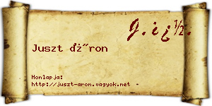 Juszt Áron névjegykártya