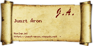Juszt Áron névjegykártya